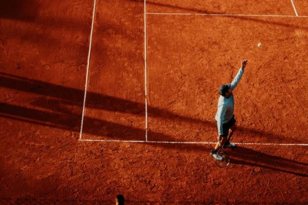 hard court tennis serve
